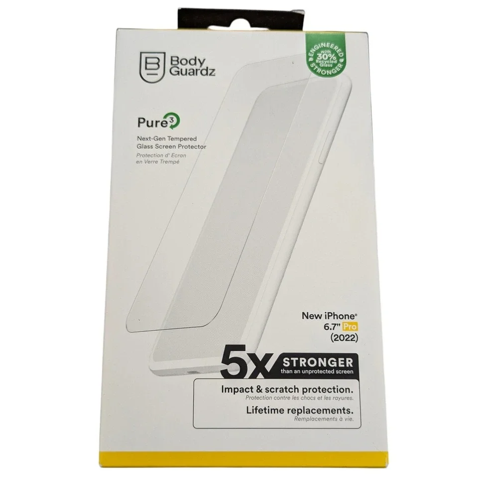 U1-N BodyGuardz Pure 3 Tempered Glass‎ Screen Protector for iPhone 14 Pro Max